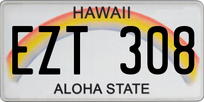 HI license plate EZT308