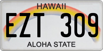HI license plate EZT309
