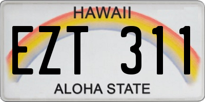 HI license plate EZT311