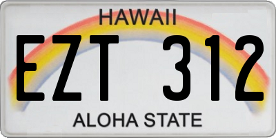HI license plate EZT312