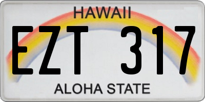 HI license plate EZT317