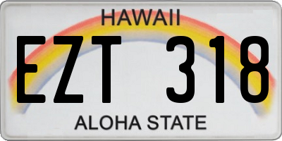 HI license plate EZT318