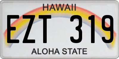 HI license plate EZT319