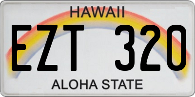HI license plate EZT320