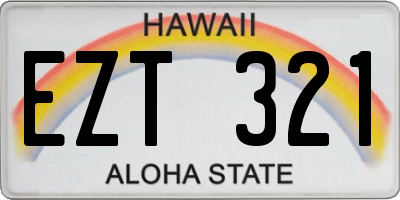 HI license plate EZT321
