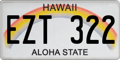 HI license plate EZT322