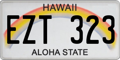 HI license plate EZT323