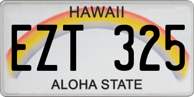 HI license plate EZT325