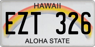HI license plate EZT326