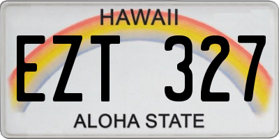 HI license plate EZT327
