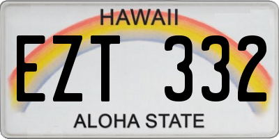 HI license plate EZT332