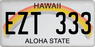 HI license plate EZT333
