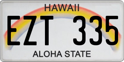 HI license plate EZT335