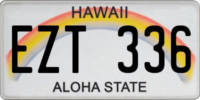 HI license plate EZT336
