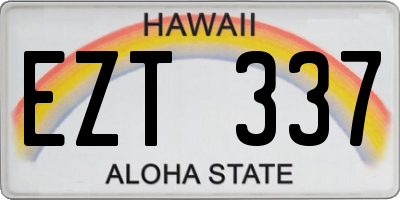 HI license plate EZT337