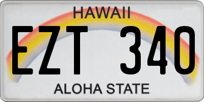HI license plate EZT340
