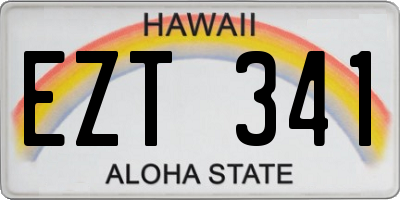 HI license plate EZT341