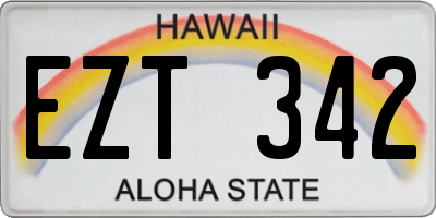 HI license plate EZT342