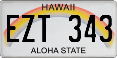HI license plate EZT343