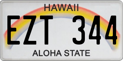 HI license plate EZT344