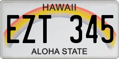 HI license plate EZT345