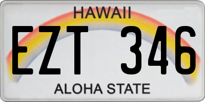 HI license plate EZT346