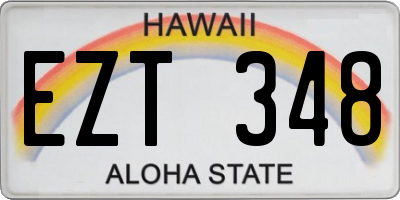 HI license plate EZT348