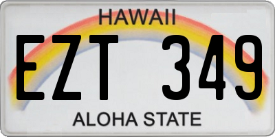 HI license plate EZT349