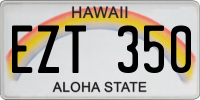 HI license plate EZT350
