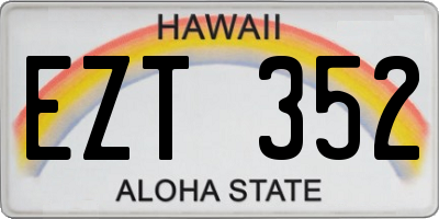 HI license plate EZT352