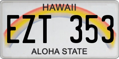 HI license plate EZT353