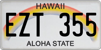 HI license plate EZT355