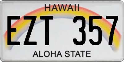 HI license plate EZT357