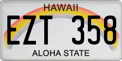 HI license plate EZT358