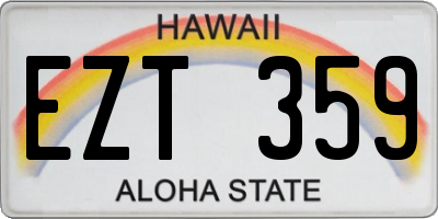 HI license plate EZT359