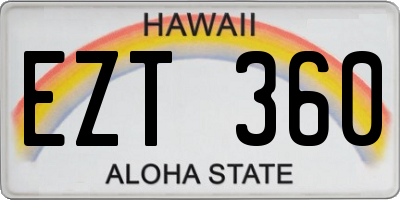 HI license plate EZT360