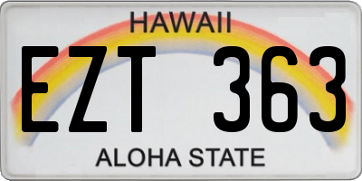 HI license plate EZT363