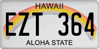 HI license plate EZT364
