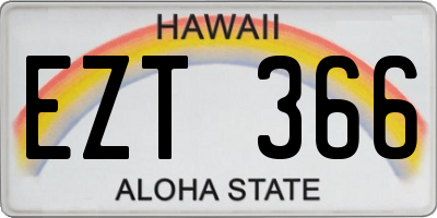 HI license plate EZT366