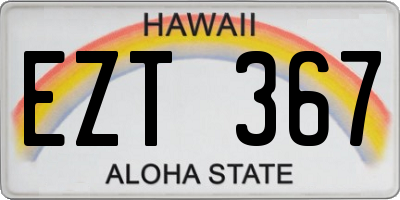 HI license plate EZT367