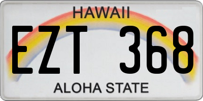 HI license plate EZT368
