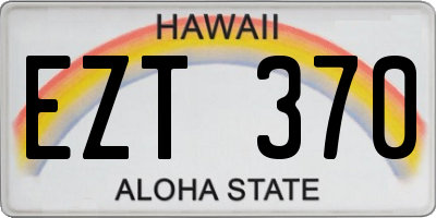 HI license plate EZT370