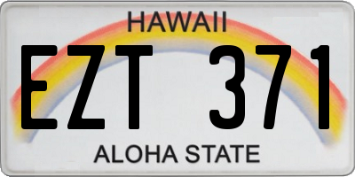 HI license plate EZT371