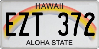 HI license plate EZT372