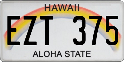 HI license plate EZT375