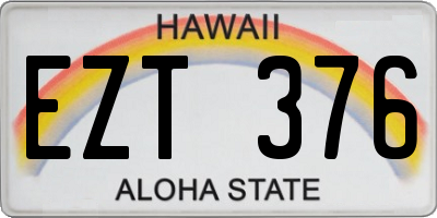 HI license plate EZT376
