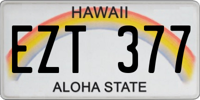 HI license plate EZT377