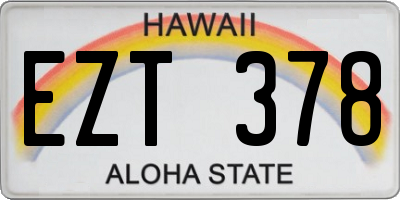 HI license plate EZT378
