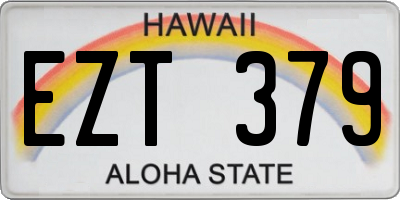 HI license plate EZT379