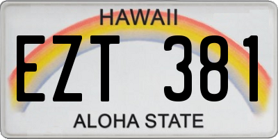 HI license plate EZT381
